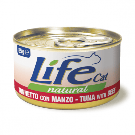 لايف كات طعام رطب تونا مع  اللحم 85 جرام