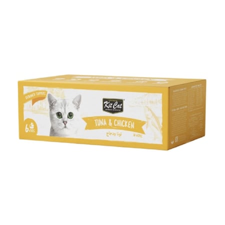 كت كات مجموعة معلبات طعام رطب للقطط دجاج مع تونا بالجيلي (6×50 جرام )