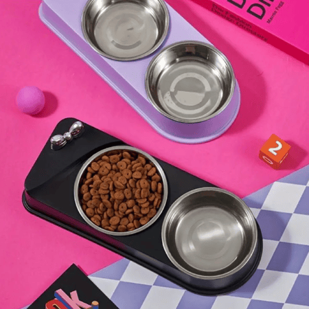 صحن طعام ستاليس مزدوج بعدة الوان