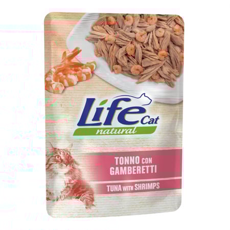 لايف كات ظرف طعام رطب للقطط تونا وجمبري 70 جم