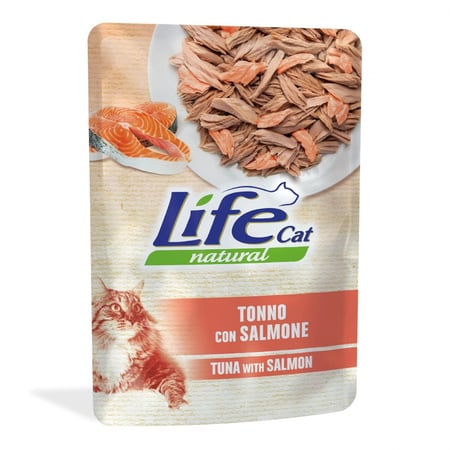لايف كات ظرف طعام رطب للقطط تونا وسالمون 70 جم