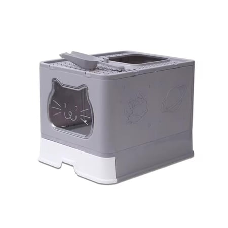 ليتر بوكس مغلق مع درج لسهولة التنظيف وشبك علوي مع مجرفة