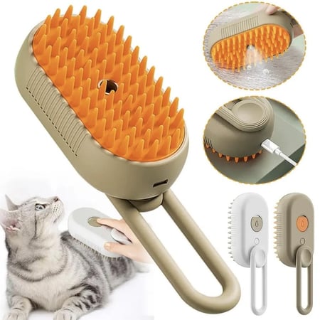 مشط 3ب1 تنظيف البخار وازالة وترتيب الشعر الزائد والتدليك قابلة للشحن