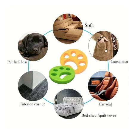 بت شو قطع سليكون لازالة شعر الحيوانات الاليفة من الملابس  (2قطعة)