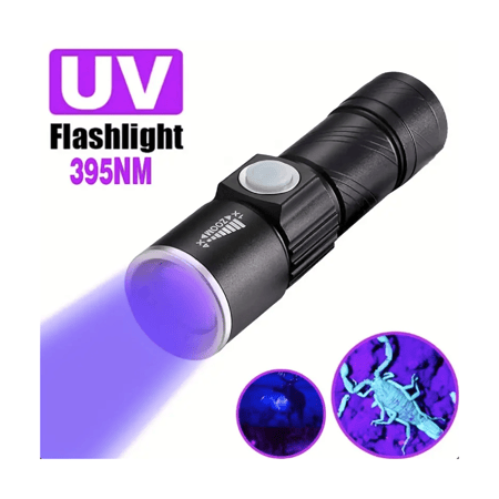مصباح وكاشف للفطريات بالاشعة فوق البنفسجية قابل لاعادة الشحنUSB  وزوم للاشعة