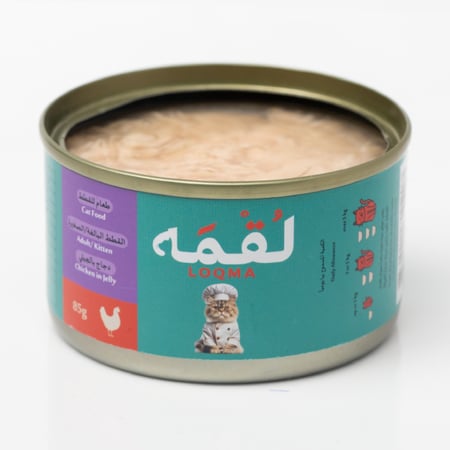 لقمة طعام رطب للقطط البالغة والكيتن دجاج بالجيلي 85 جرام