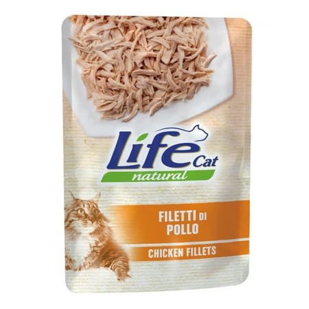 لايف كات ظرف طعام رطب للقطط فيلية الدجاج  70 جم