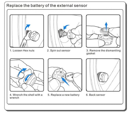 جهاز مراقبة ضغط الكفرات مزود بساعة و انذار يعمل على الطاقة الشمسية