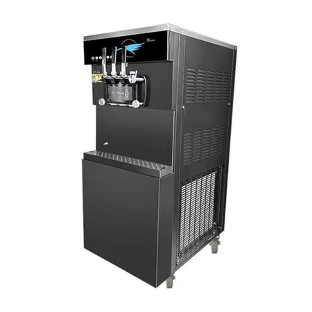 ماكينة ايس كريم حجم كبير 3 مخارج اسود تبريد ليلي 24 ساعة (HP 2)