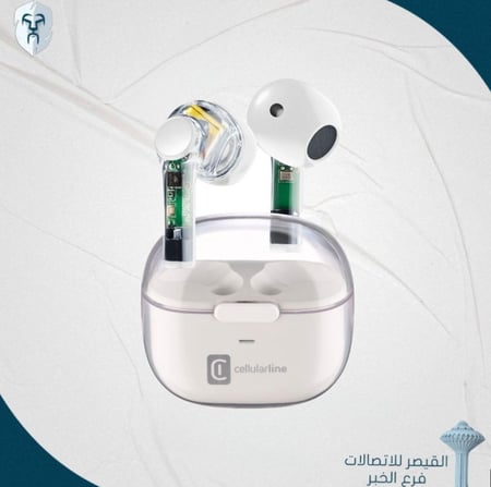 سماعه ايربودز Fine  شفاف من cellularline