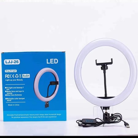 إضاءة حلقية للبث المباشر مقاس 14 بوصاإنش  مع حامل ثلاثي القوائم من MZG - حامل هاتف OEM مع إضاءة حلقية LED