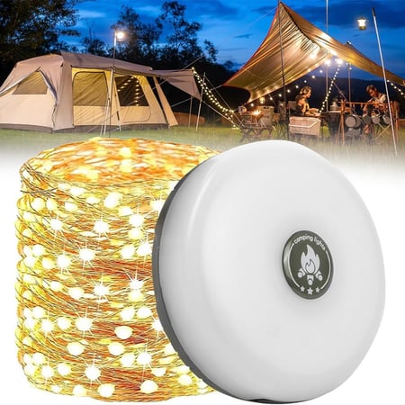 لمبة رحلات LED متعددة الوظائف مع عقد لمبات لون كريمي  وبطارية مدمجة