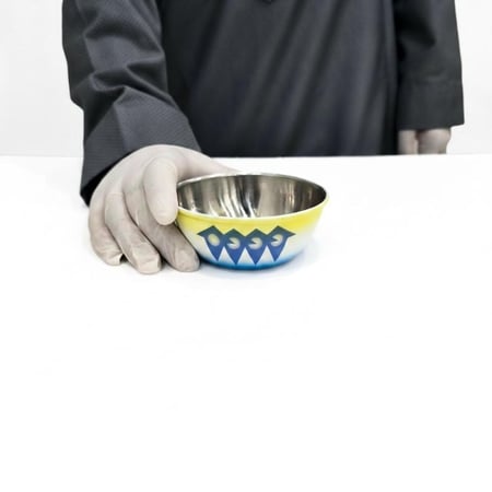 زبدية استيل نقشة غضار ازرق