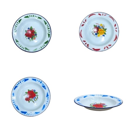 صحن غضار وردة 22 سم ملون