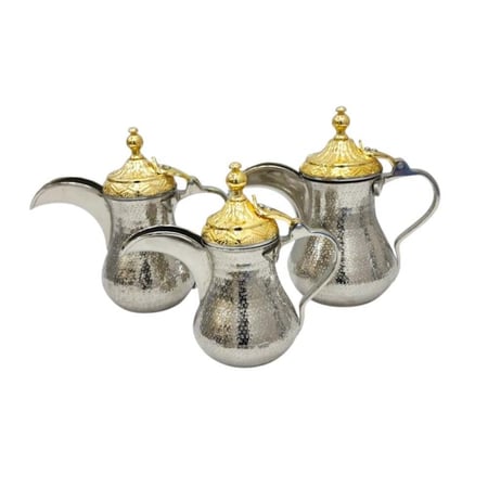 دلة معدن حب الرمان لونين