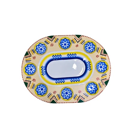 طبلية عشاء غضار ازرق
