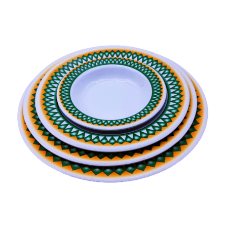 صحن ميلامين غضار عميق اخضر