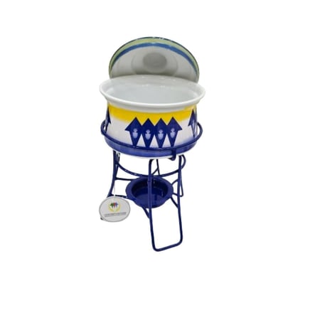 سخان شمعدان غضار أزرق