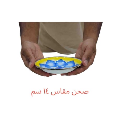 صحن غضار غرش ازرق