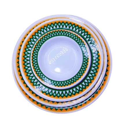 صحن ميلامين غضار عميق اخضر