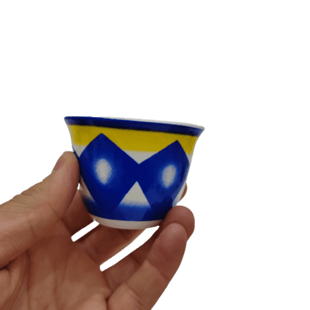 فنجان غضار ازرق صغير