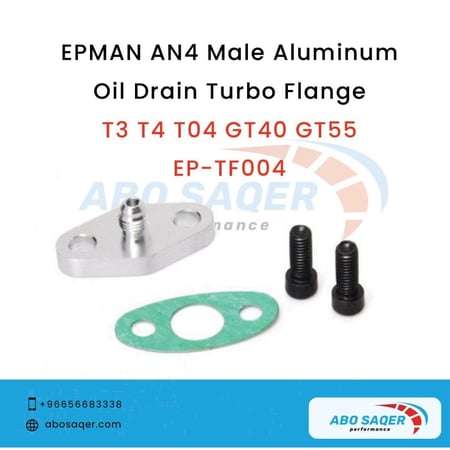 ‏EPMAN AN4 Male Aluminum Oil Drain Turbo Flange T3 T4 T04 GT40 GT55 EP - TF004