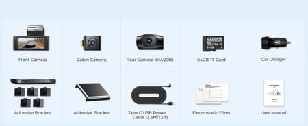 داش كام 3 كاميرات AZDOME M550 max