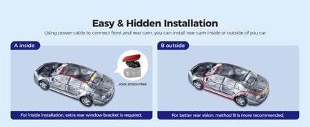 داش كام 3 كاميرات AZDOME M550 max