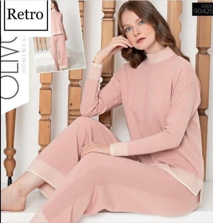 بيجامة شتوي صوف - تركي - موديل 90425