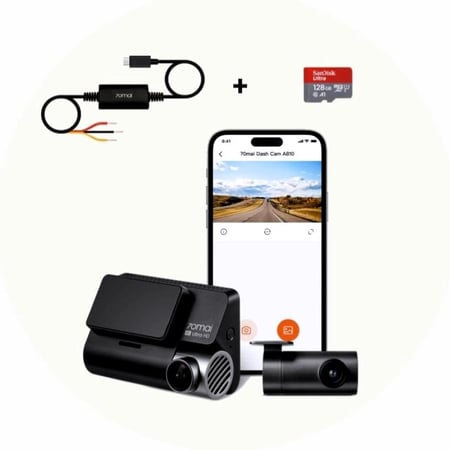 بكج داش كام متكامل كاميرا امامية وخلفية مع ذاكرة وكيبل تسجيل للتوقف