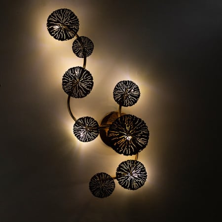 ثريا جدار داخلية كلاسيك دوائر ذهبية LED