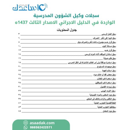 سجلات وكيل/ة الشؤون المدرسية 1447