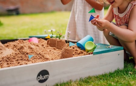 صندوق رمل بكراسي ملونه