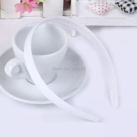 اطواق عرض 1 سم بلاستيك للشعر ابيض 12 قطعه