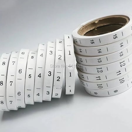 شريط ليبل مقاسات حروف وارقام لاظهار مقاس الملابس