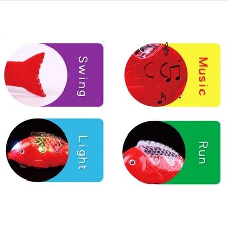 متعة محاكاة السمكة التعليمية المضيئة المتحركة للطفل والقطط