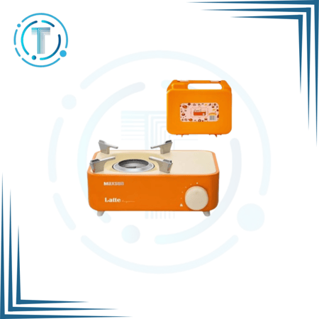 موقد غاز صغير من سلسلة Maxsun Latte مع نظام قفل مغناطيسي. اللون برتقالي