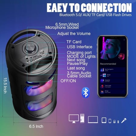 سماعة مكبر صوت لاسلكي محمولة بلوتوث 4239 Portable Wireless Bluetooth Speaker