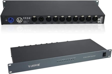 سبليتير 8 منافذ موزع 8 Channel DMX Splitter for Stage Lights Signal Amplifier 8 Way DMX Splitter 8 Port DMX Splitter