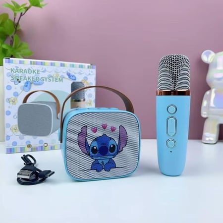 سماعة ستيتش مع مايك مكبر صوت بلوتوث الة كاريوكي Stitch Headphone with Mic Bluetooth Speaker Karaoke Machine