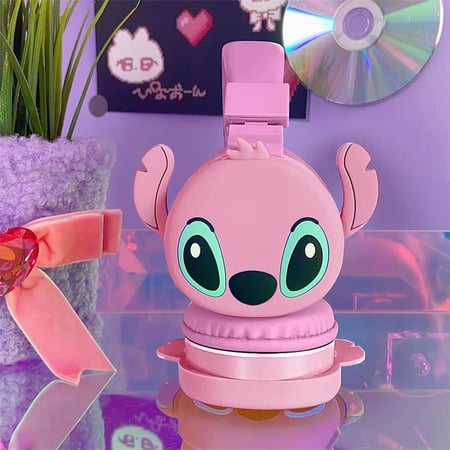 سماعة بلوتوث ليلو ستتش وردي Lilo Stitch Bluetooth Headset Pink