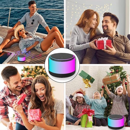 سماعة مكبر صوت بلوتوث محمول، مكبر صوت لاسلكي مع اضاءة ليد Portable Bluetooth Speaker, Wireless Speaker with LED Light