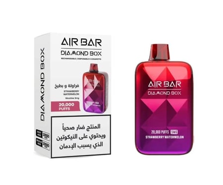 سحبة اير بار جاهزة بطيخ فراولة AIR BAR DIAMOND BOX Strawberry Watermelon 20000 Puffs Disposable