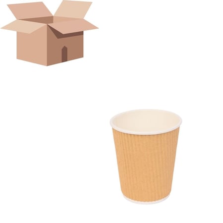 كرتون أكواب ورق كرتون مموج بدون غطاء - مثالية النظافة