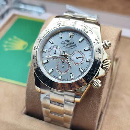 ساعة رولكس ذهبي مينا ابيض