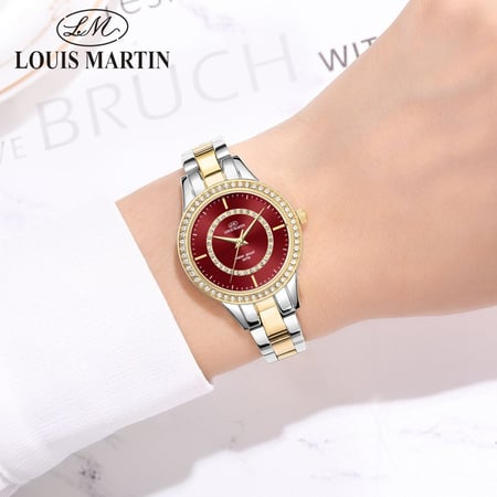 ساعة فضي وذهبي