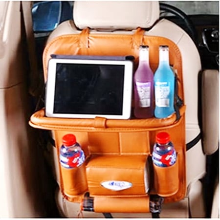 حقيبة تخزين 9 جيوب متعددة الوظائف خلف مقعد السيارة من الجلد