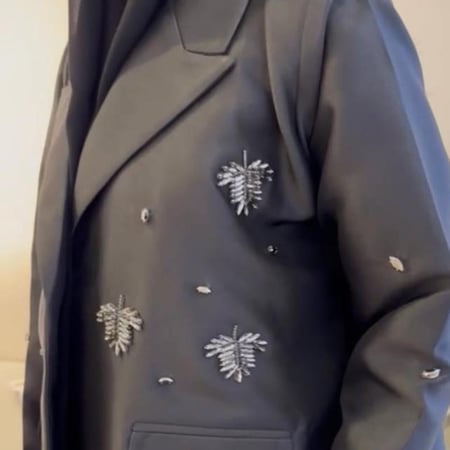 عباية بليزر تفتة ميكادو مع تطريز سوارفسكي (001)