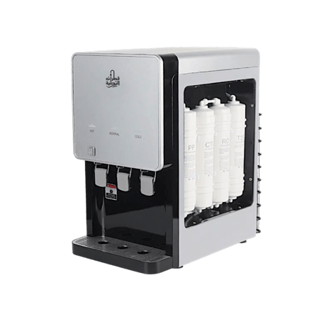 برادة ماء بفلاتر داخلية مدمجة لون رصاصي مع اسود - متجر قطرات التحلية