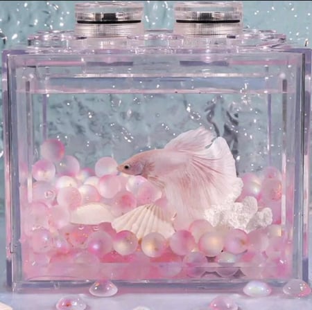 حبات زجاجية بلورية صغيرة لزينة أحواض الأسماك 10 قطع